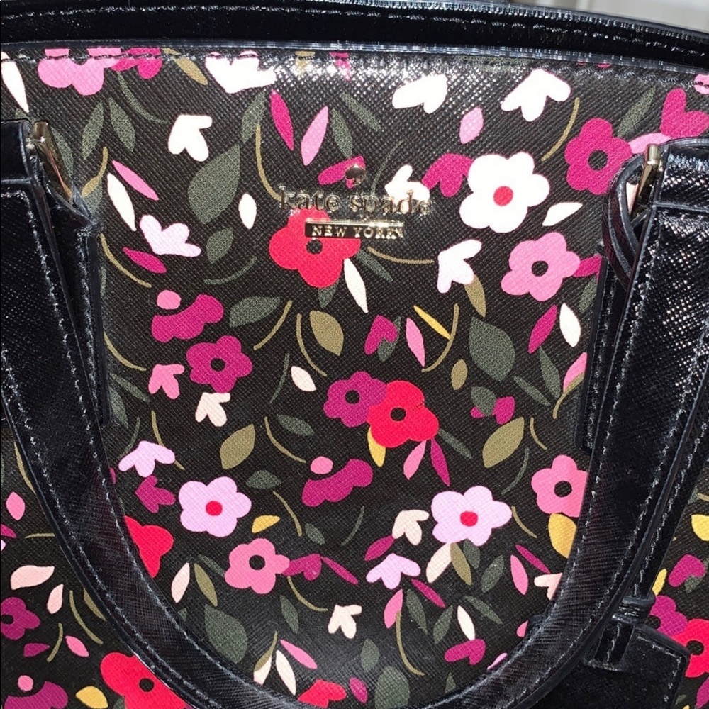 Kate Spade Floral Black Satchel - Picture 4 of 7